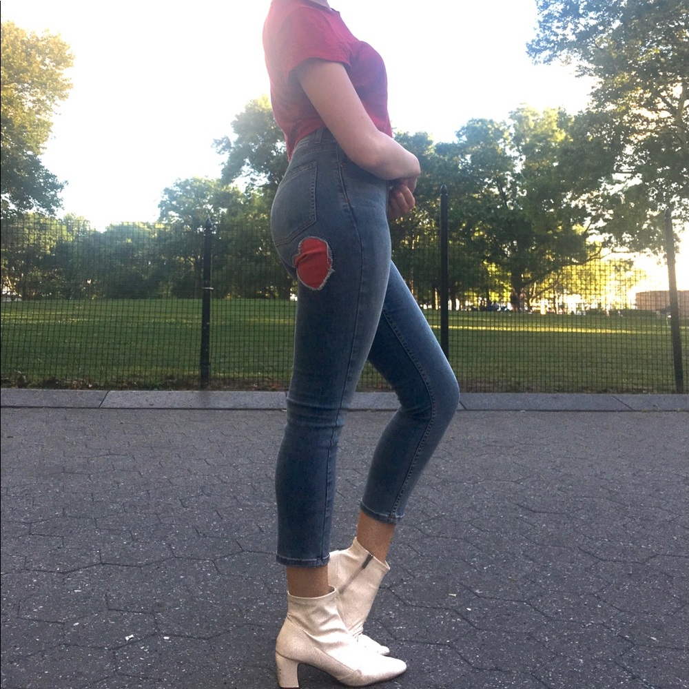 Heart Patch Jeans - image 5